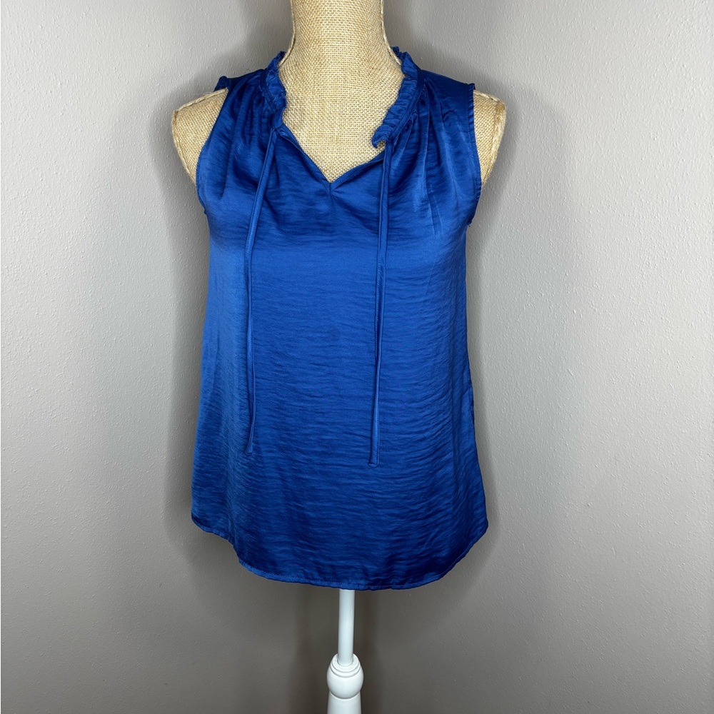 Merona Royal Blue Sleeveless Satin Women’s Blouse Size XS
